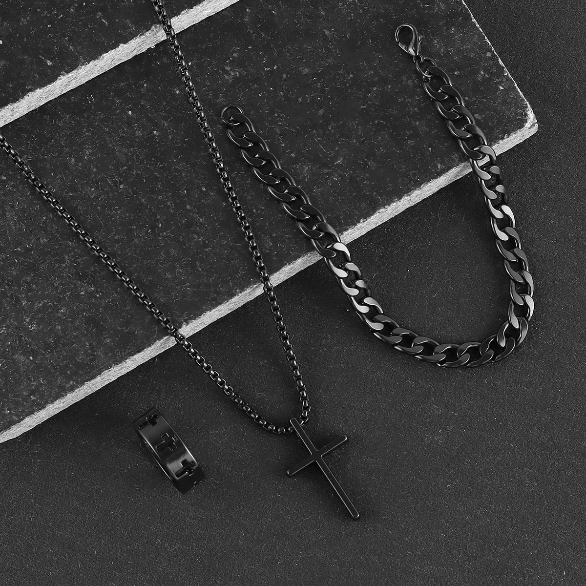 Cross necklace set of three pieces