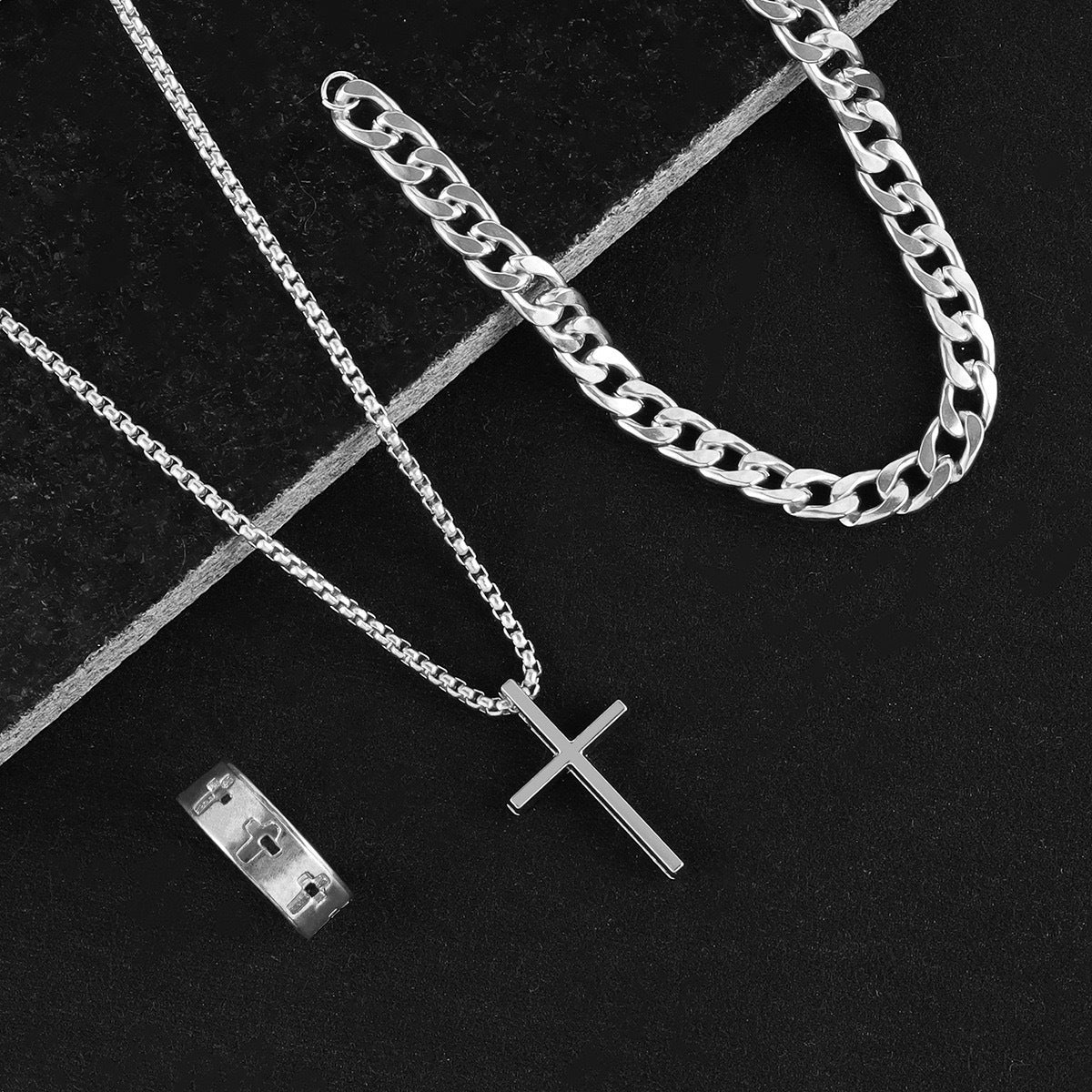 Cross necklace set of three pieces