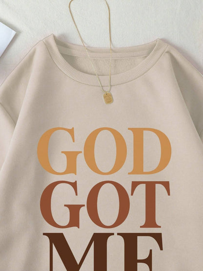 Pullover God Got Me Letter Printing T-shirt