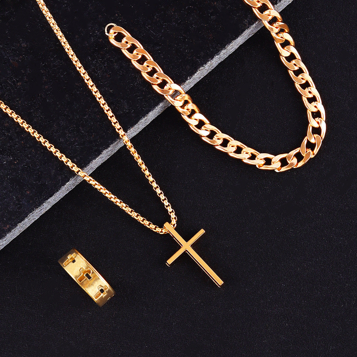 Cross necklace set of three pieces