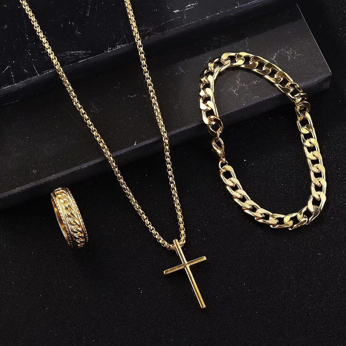 Cross necklace set of three pieces