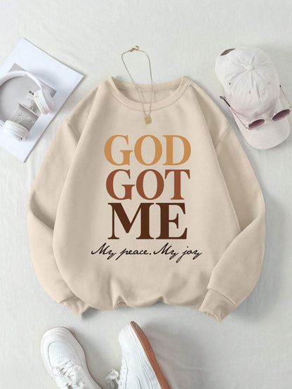 Pullover God Got Me Letter Printing T-shirt