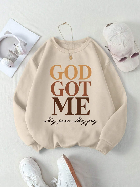 Pullover God Got Me Letter Printing T-shirt